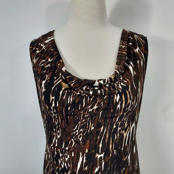Jockey Shirt Top Sleeveless Cowl Neck Stretch Animal Print Layering Size XS - Picture 3 of 11